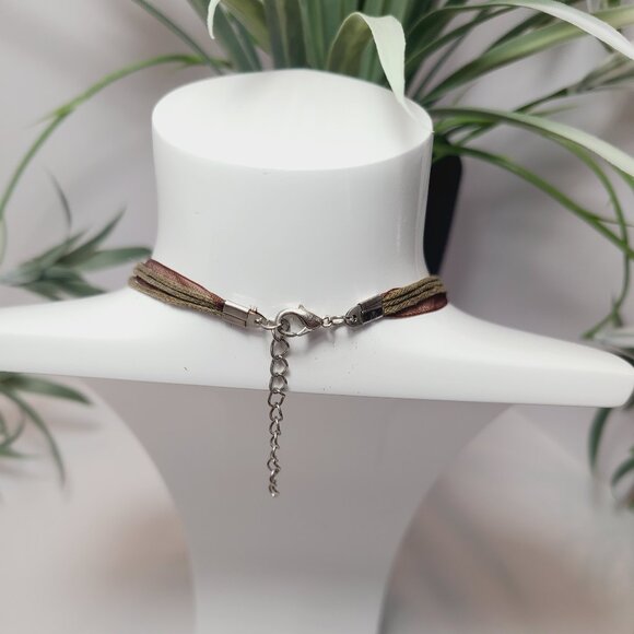 Iridescent Art Glass Pendant Necklace - Unique Teardrop Boho Style - Picture 6 of 10